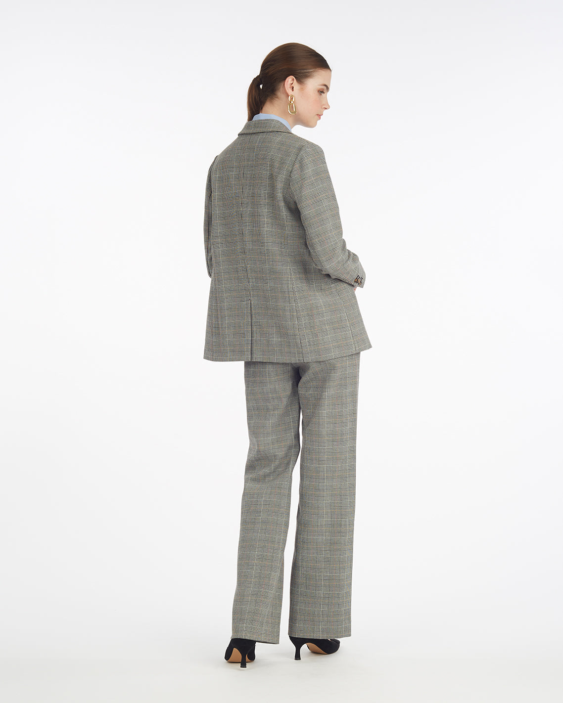 Draper James Glen Plaid Wide Leg Glen Check Pant