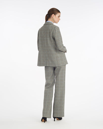 Draper James Glen Plaid Wide Leg Glen Check Pant