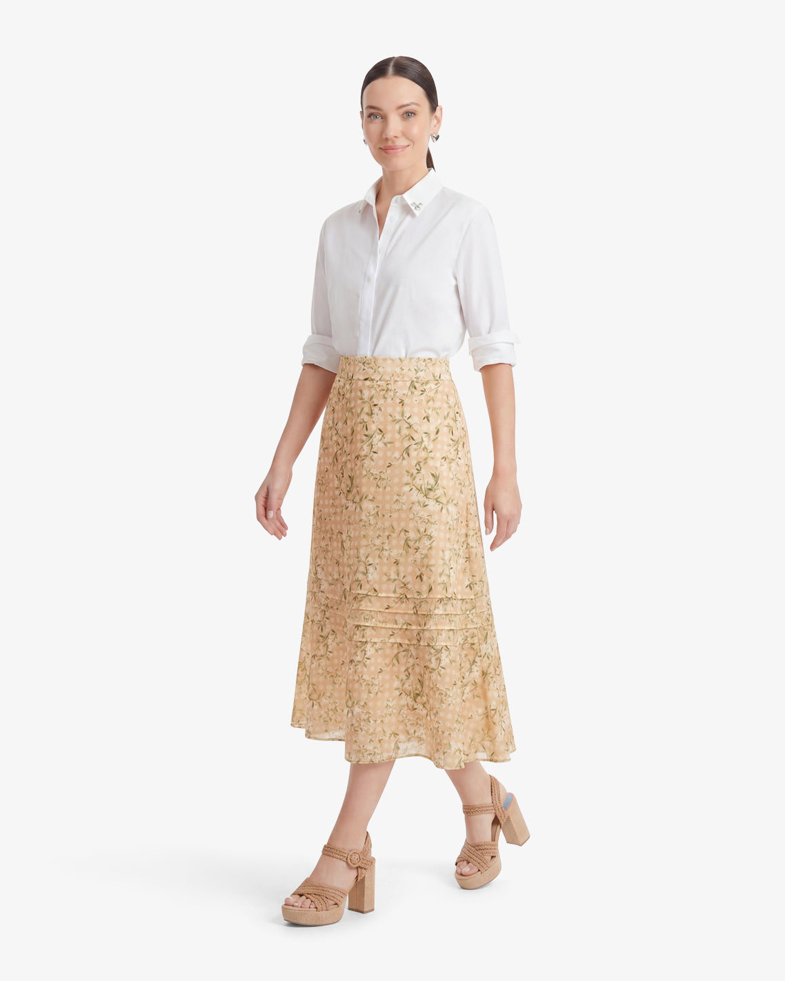 Draper James Floral Rattan Midi Skirt in Floral Rattan