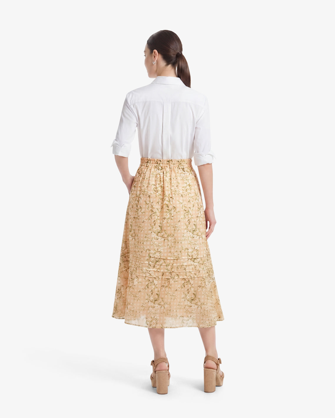 Draper James Floral Rattan Midi Skirt in Floral Rattan