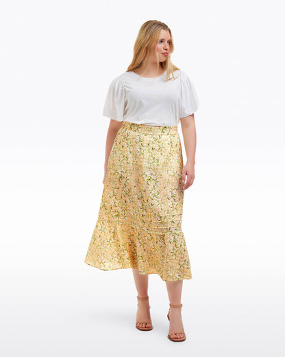 Draper James Floral Rattan Midi Skirt in Floral Rattan