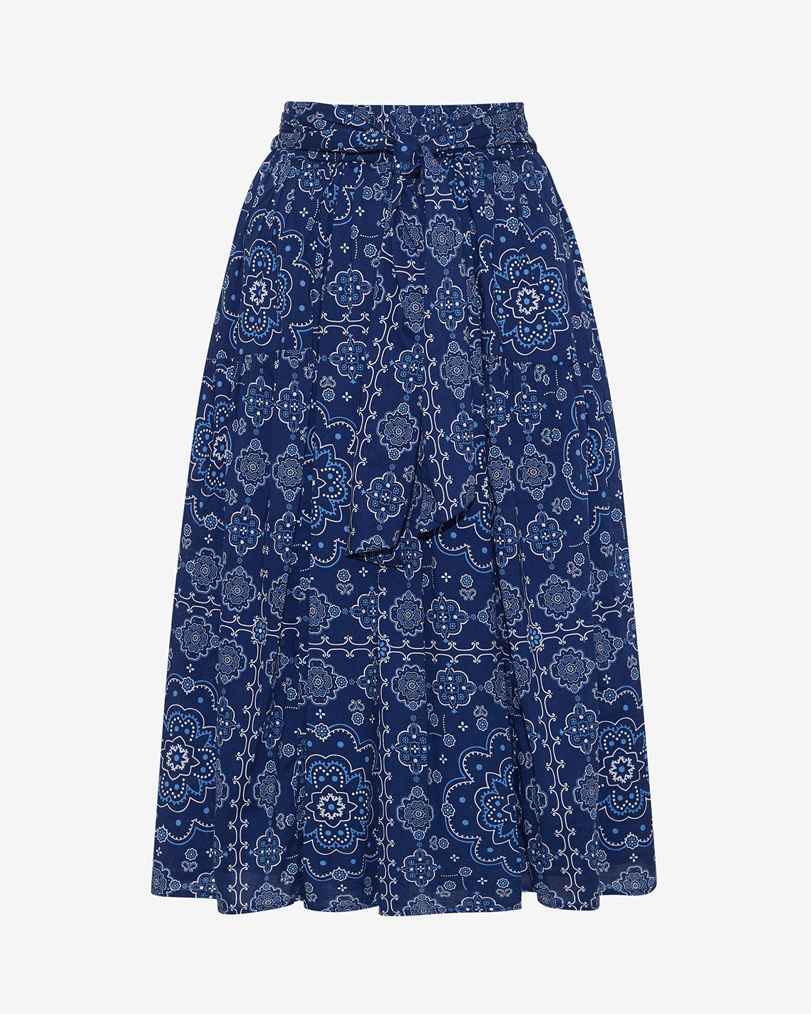 Draper James Bandana Blue Midi Skirt in Bandana Blue