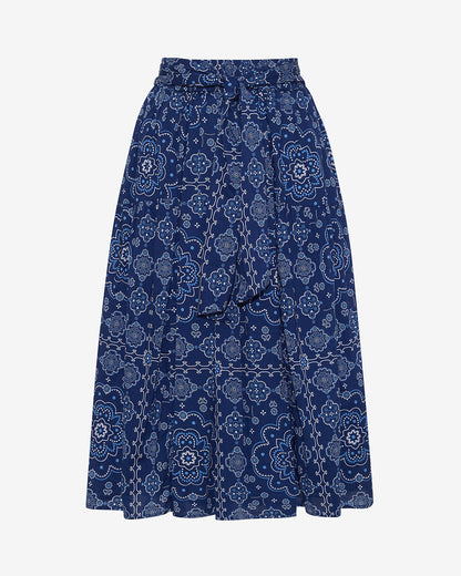 Draper James Bandana Blue Midi Skirt in Bandana Blue