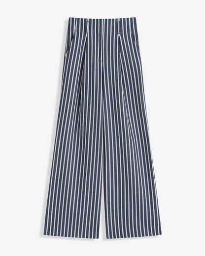 Draper James Railroad Stripe Wide Leg Pants | Women's Trousers by Draper James