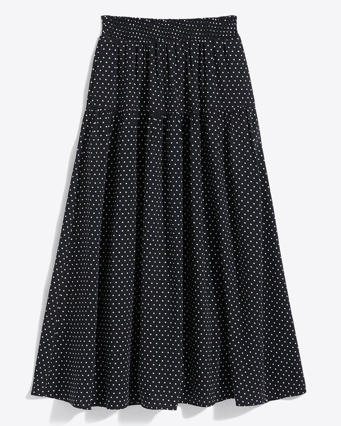 Draper James Black Polka Dot Midi Skirt in Polka Dot