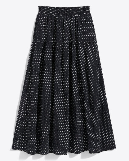 Draper James Black Polka Dot Midi Skirt in Polka Dot