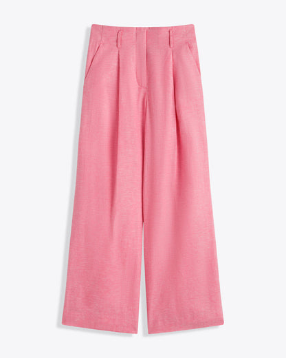 Draper James Pink Linen Wide Leg Pants