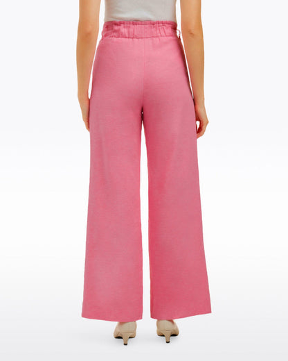 Draper James Pink Linen Wide Leg Pants