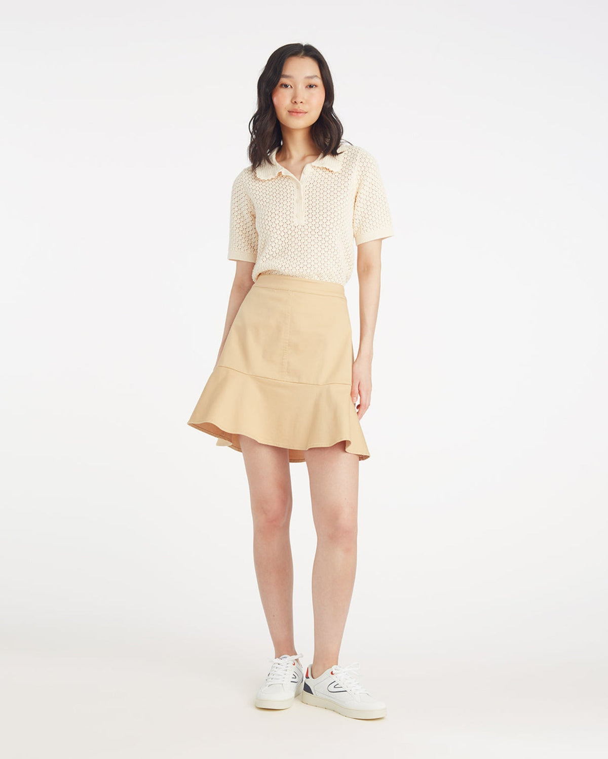 Draper James Croissant Peplum Mini Skirt in Croissant
