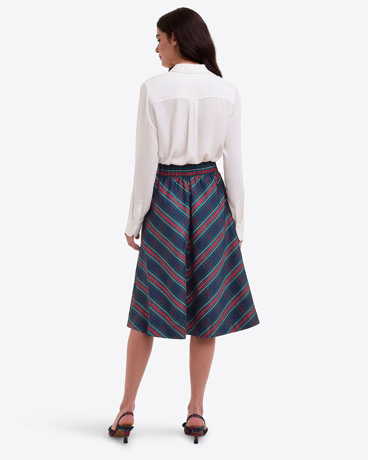 Draper James Georgia Plaid Taffeta Midi Skirt | Women's Skirts by Draper James