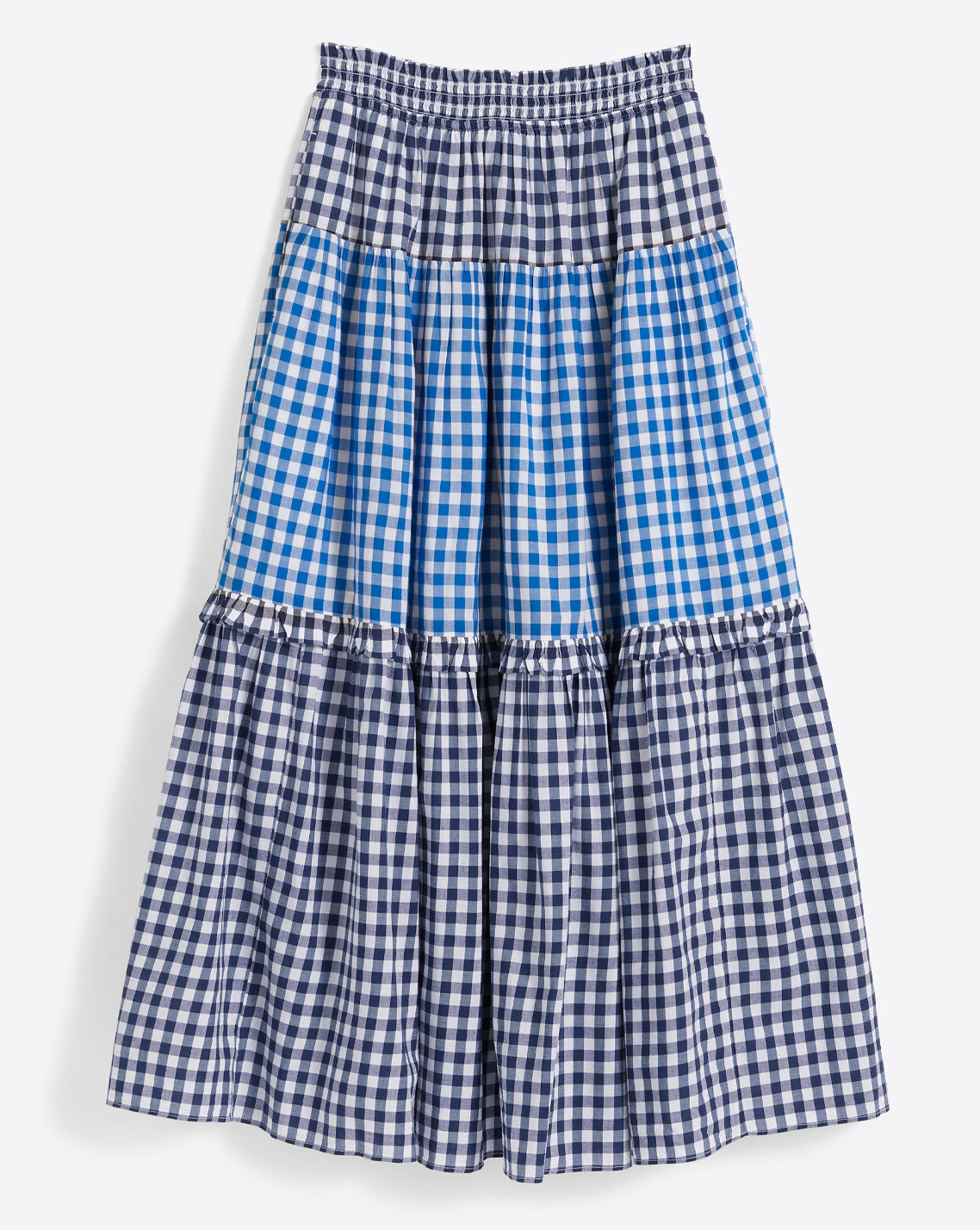 Draper James Blue Peasant Skirt in Blue Gingham