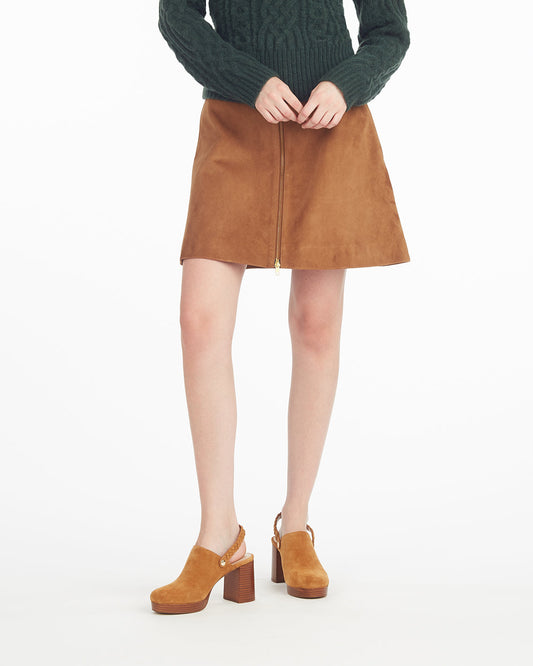 Draper James Brown Suede Mini Skirt | Women's Skirts by Draper James