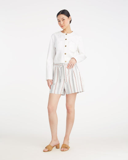 Draper James Magnolia White Tie Waist Short | Women's Shorts by Draper James
