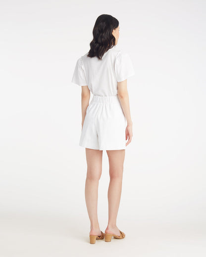 Draper James Magnolia White Tailored Shorts in Pique