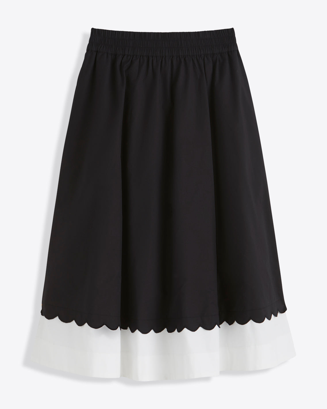 Draper James Black Midi Skirt in Black and White