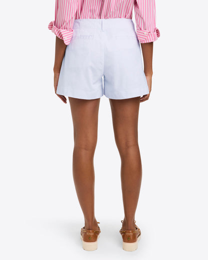 Draper James Magnolia White Tailored Shorts in Stretch Denim | Shorts