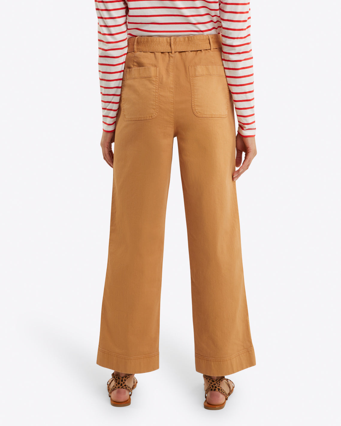 Draper James Camel Utility Pant in Cotton Twill