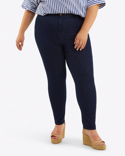 Draper James Dark Wash Mid-Rise Slim Jeans in Dark Wash