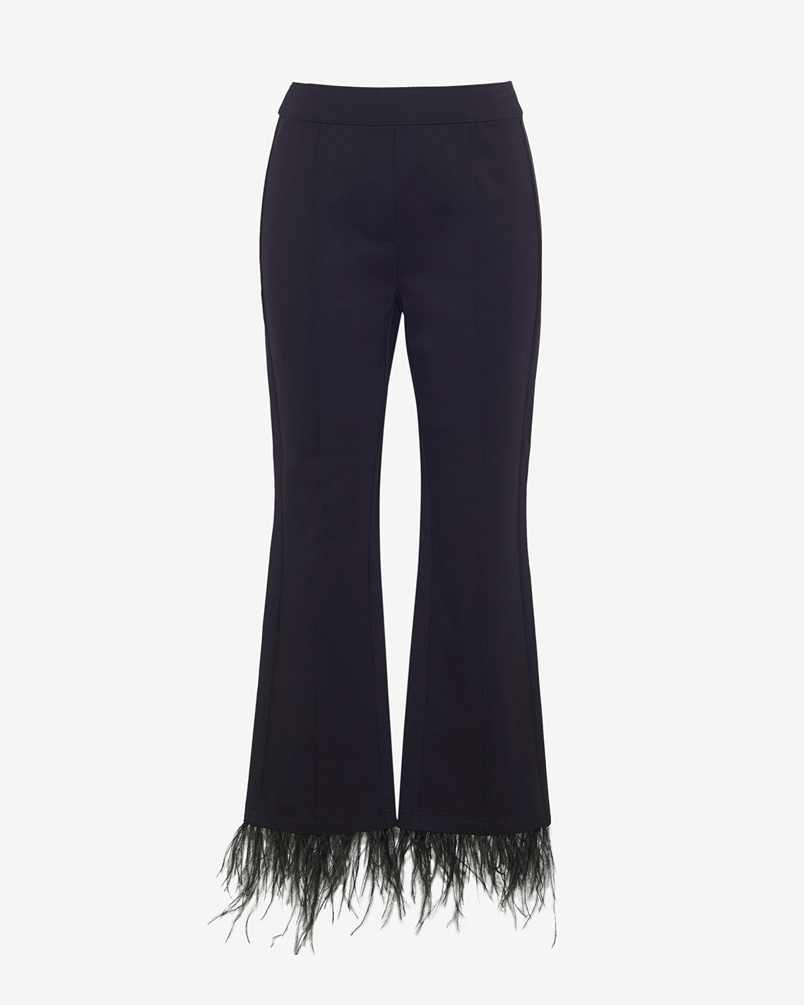 Draper James Black Trousers with Feather Trim
