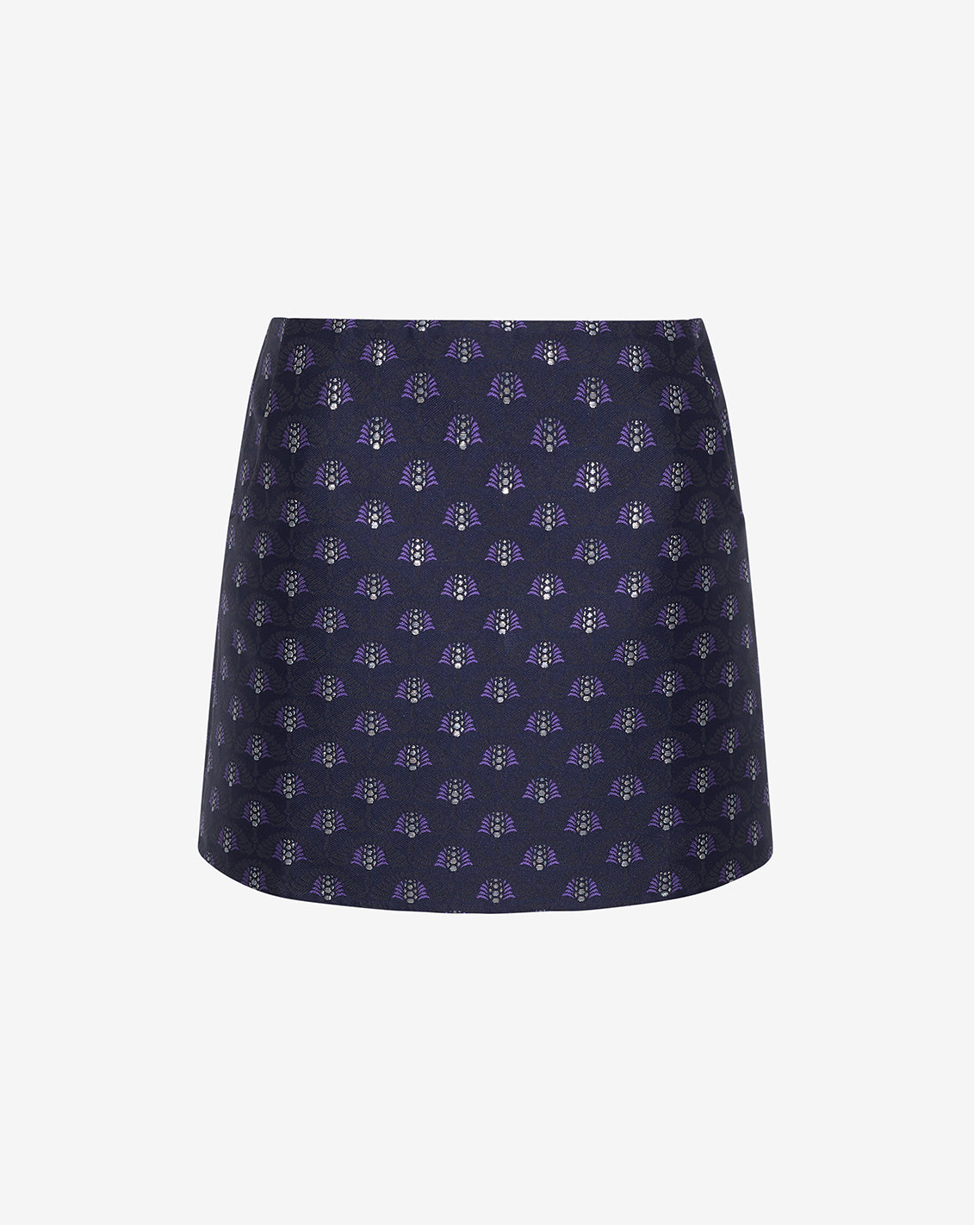 Draper James Blue Mini Skirt in Fan Floral Jacquard