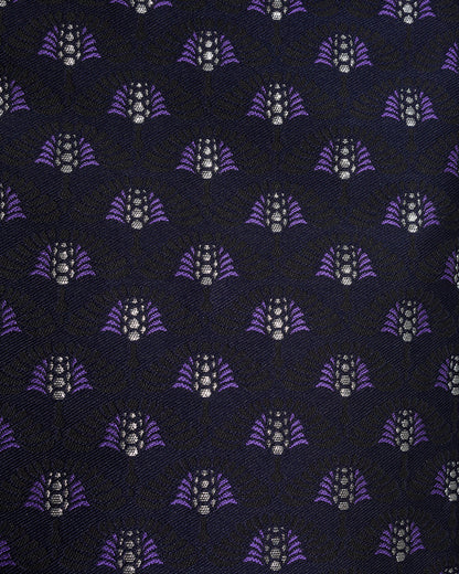 Draper James Blue Mini Skirt in Fan Floral Jacquard