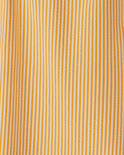 Draper James Yellow Seersucker Ruffle Tank One Piece Swimsuit