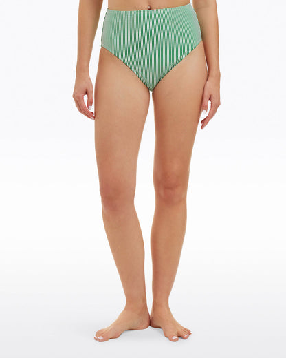 Draper James Green Seersucker High Waist Swim Bottom – Classic