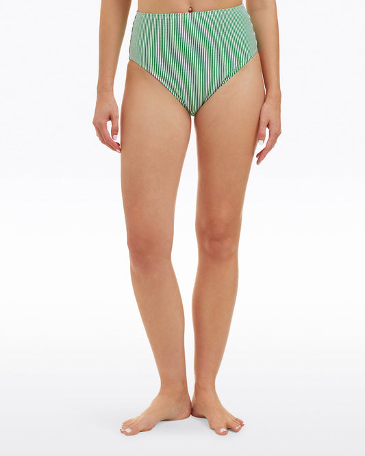 Draper James Green Seersucker High Waist Swim Bottom – Classic