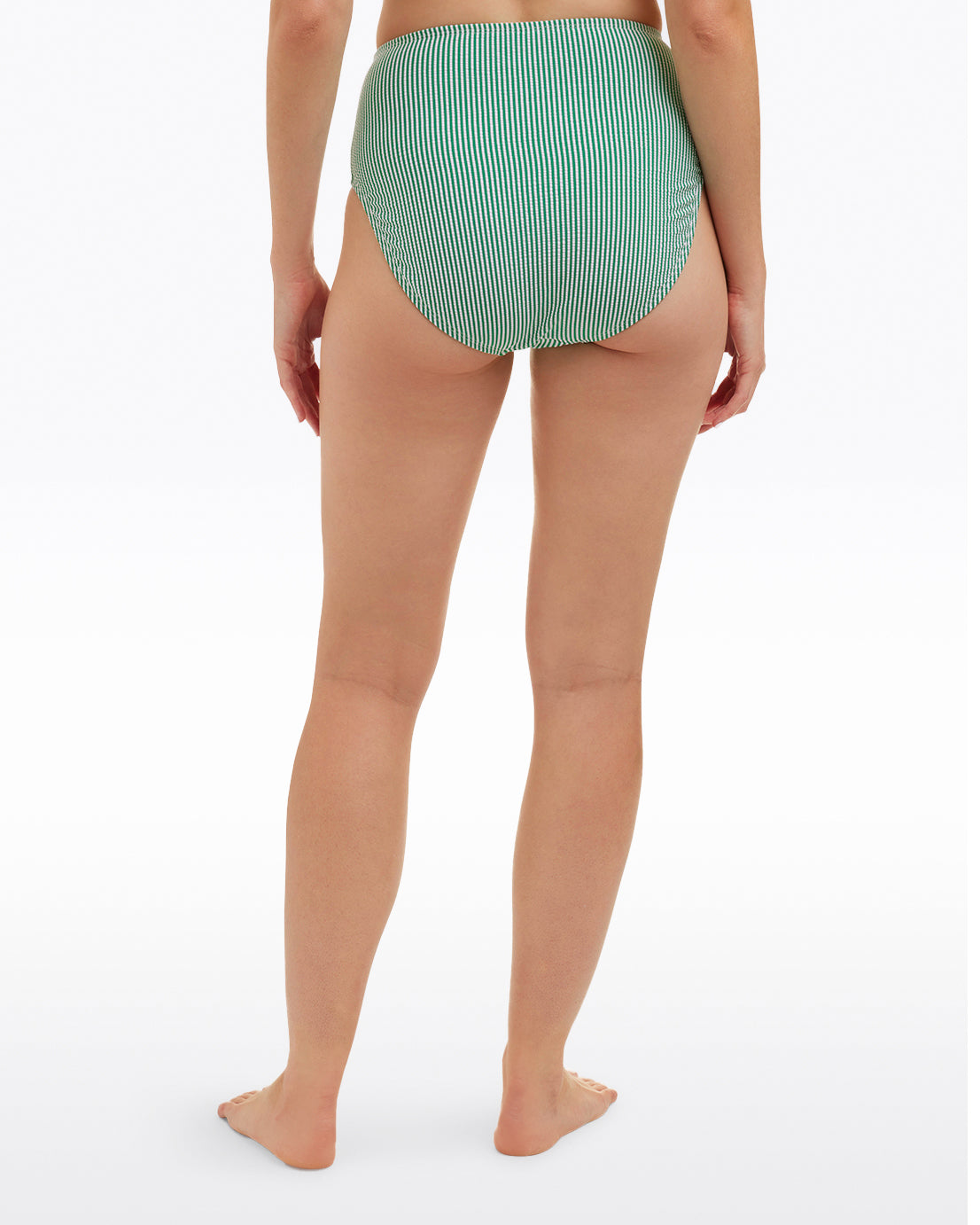 Draper James Green Seersucker High Waist Swim Bottom – Classic