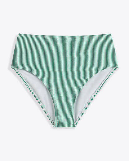 Draper James Green Seersucker High Waist Swim Bottom – Classic