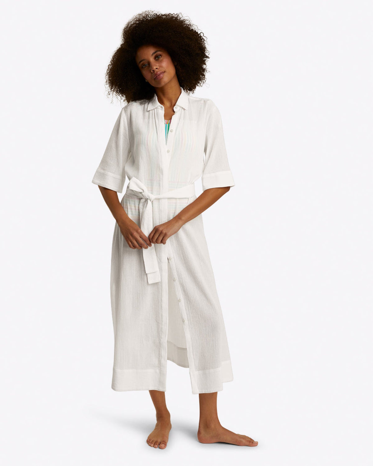 Draper James White Crinkle Cotton Crinkle Cotton Coverup