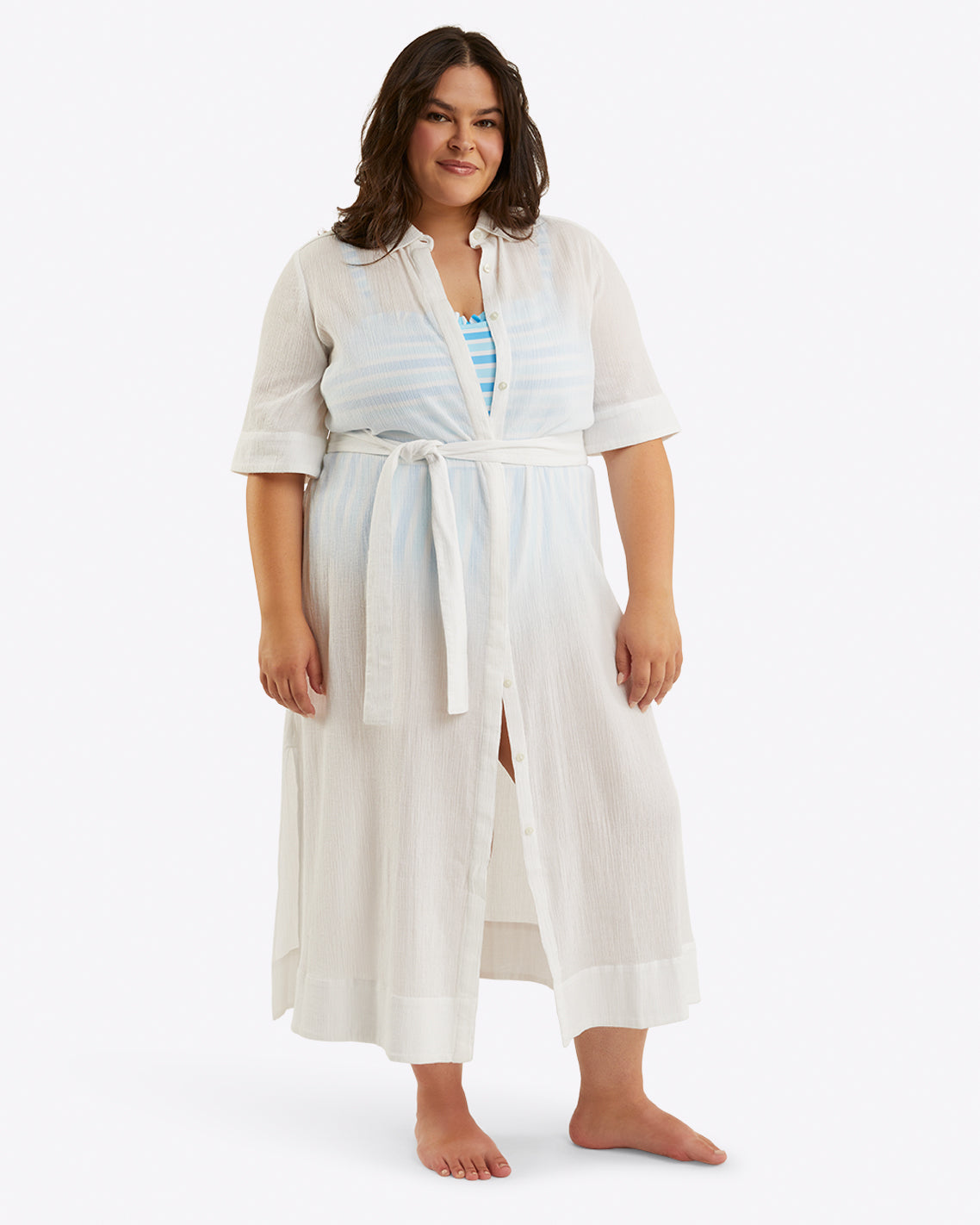 Draper James White Crinkle Cotton Crinkle Cotton Coverup