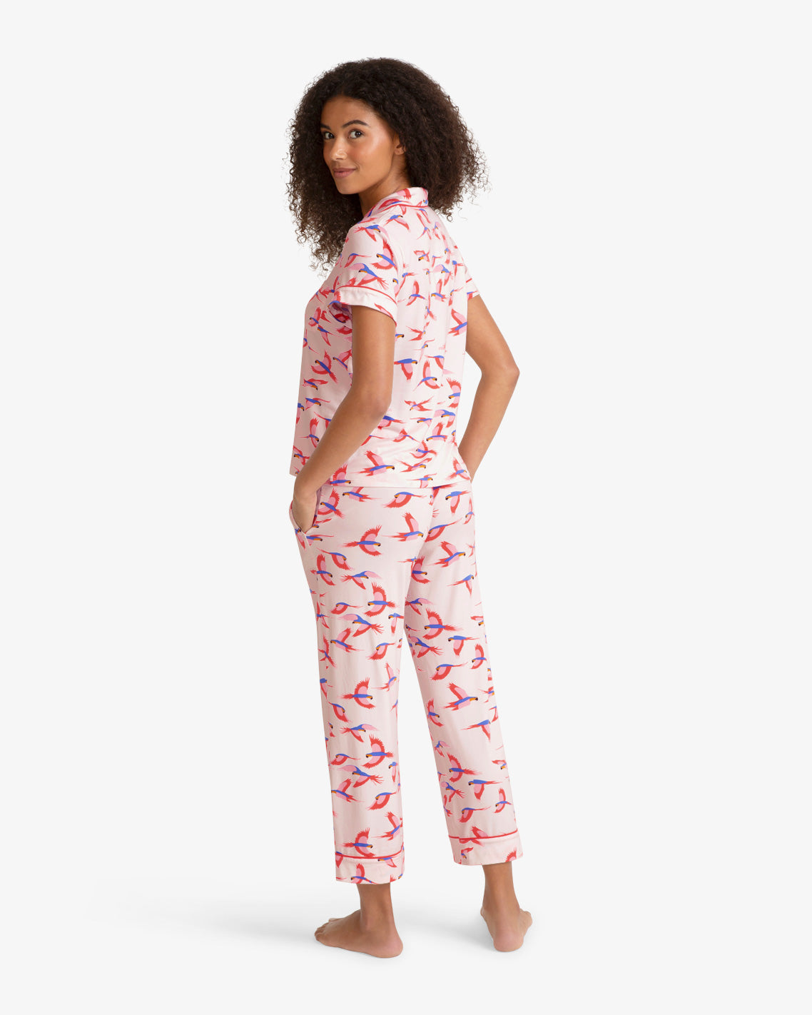 Draper James Pink Multi Short Sleeve Linda in Pink Parrot