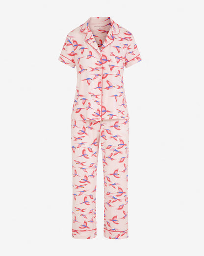 Draper James Pink Multi Short Sleeve Linda in Pink Parrot