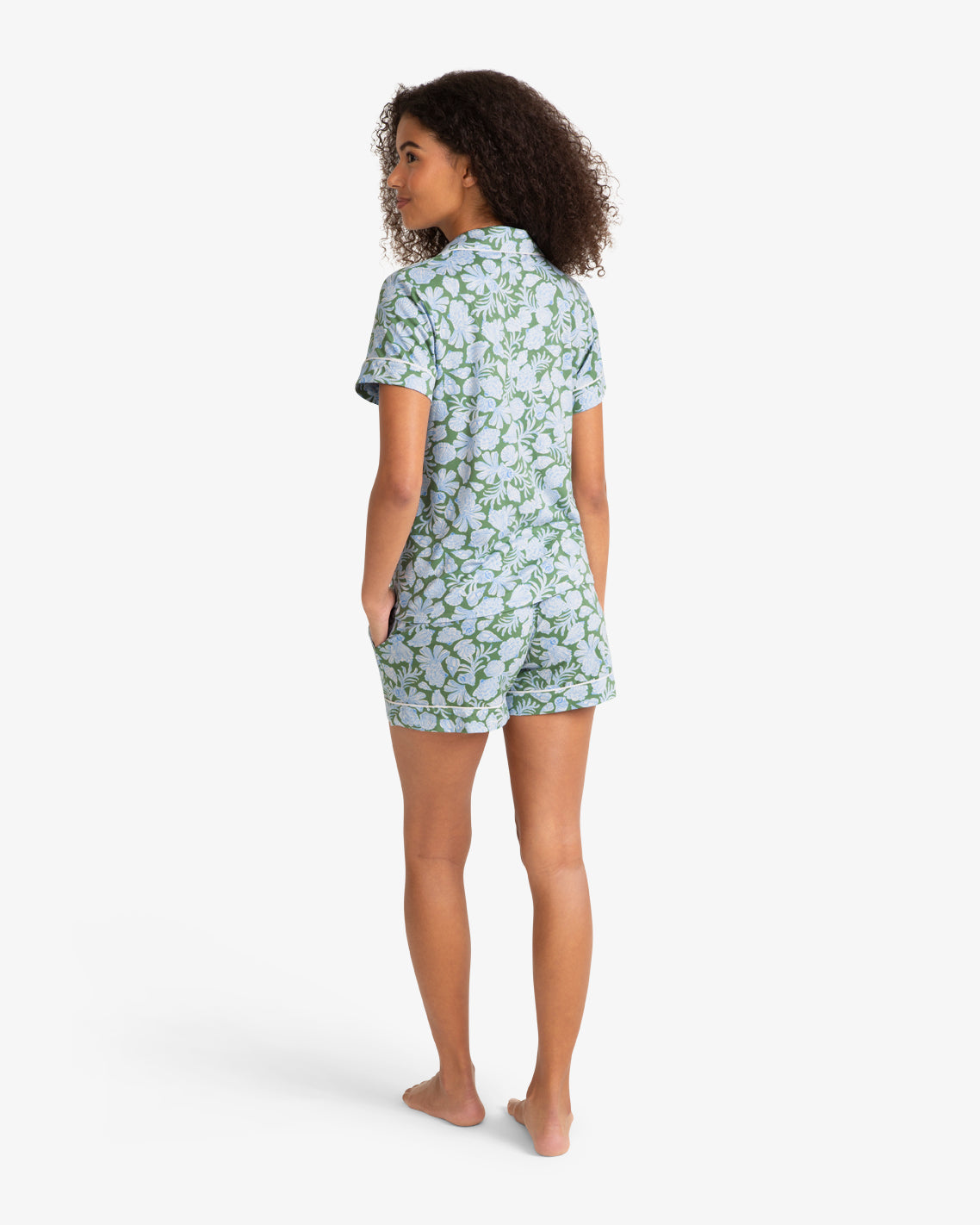 Draper James Green Multi Sara Pajama in Shell Fan