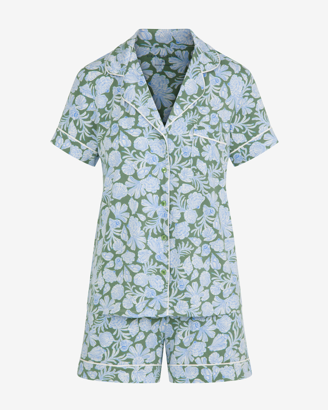 Draper James Green Multi Sara Pajama in Shell Fan