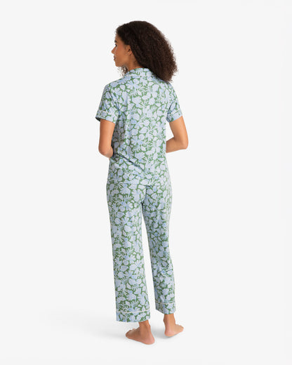 Draper James Green Multi Short Sleeve Linda in Shell Fan
