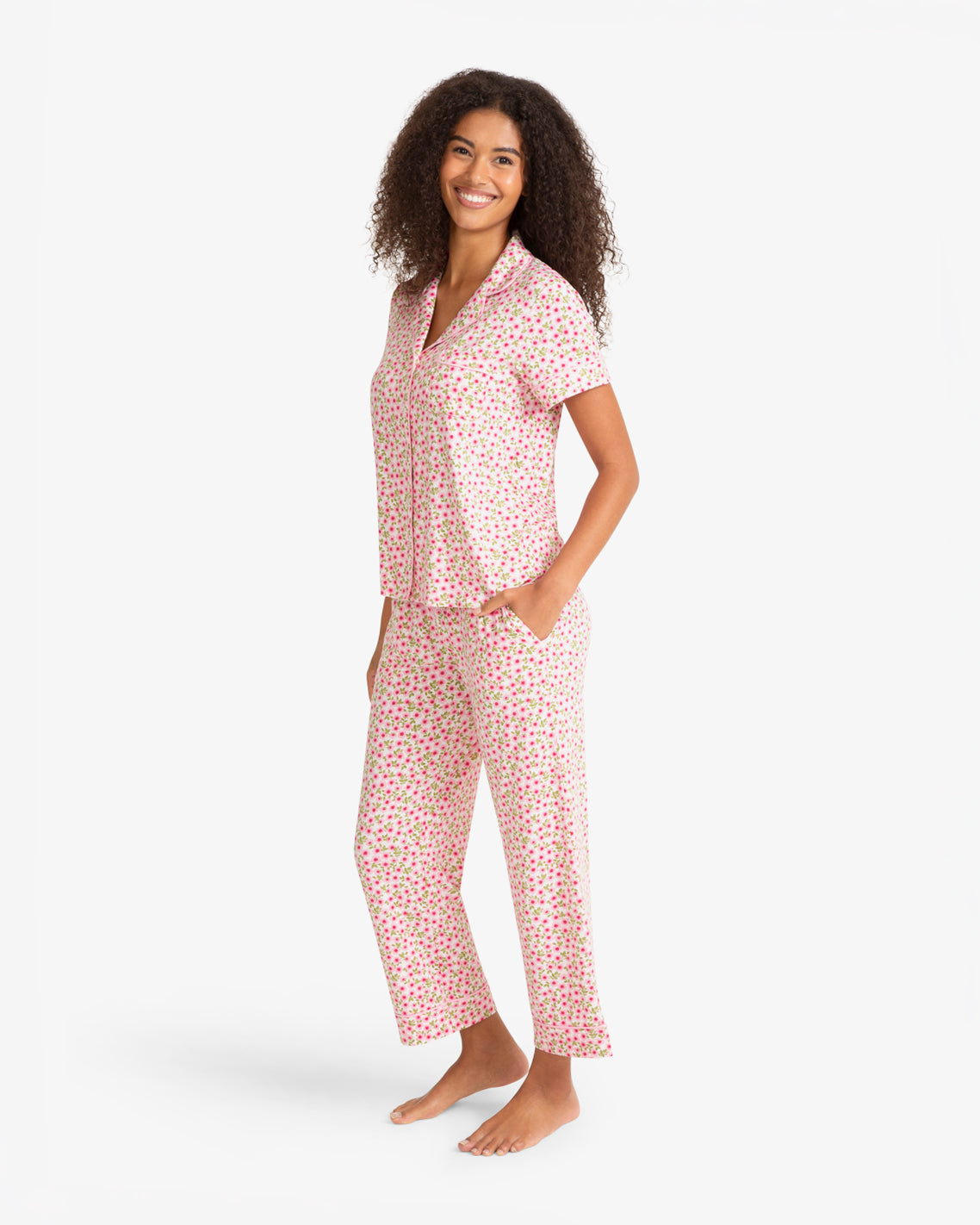 Draper James Pink Multi Short Sleeve Linda in Wild Rose