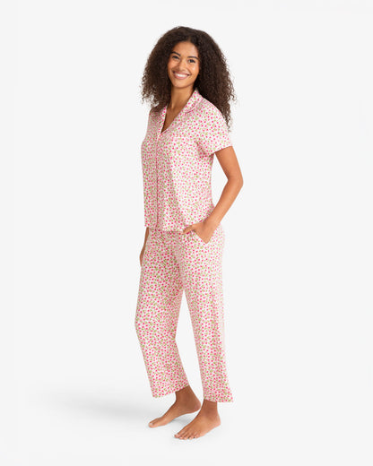 Draper James Pink Multi Short Sleeve Linda in Wild Rose