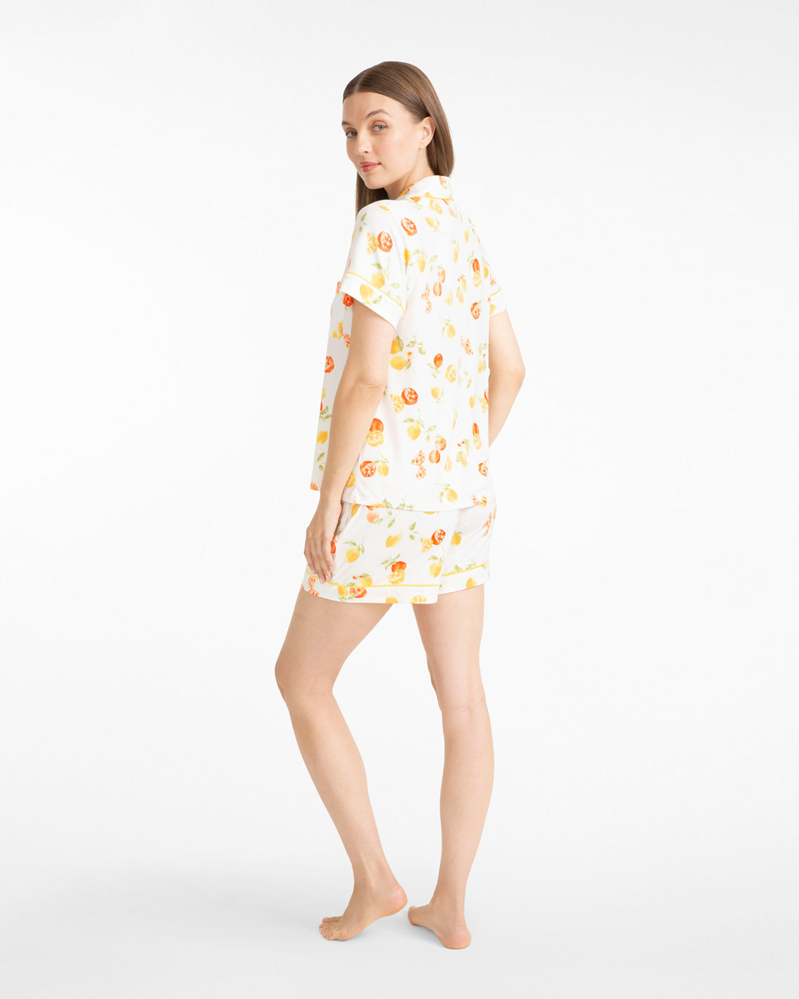 Draper James Magnolia White Multi Sara Pajama Set in Citrus