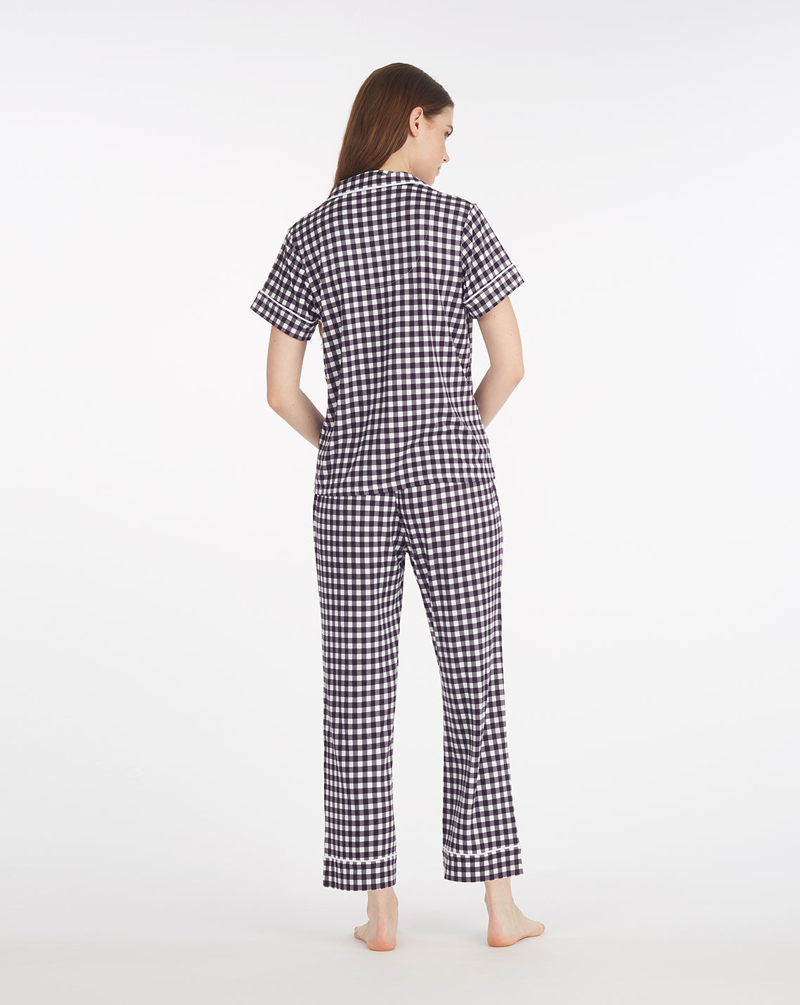 Draper James Navy Gingham Linda Pajama Set in Navy Gingham