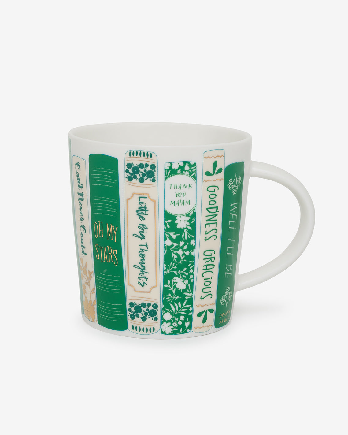 Draper James Green Book Stack Mug | Book Lover Coffee Mug by Draper James