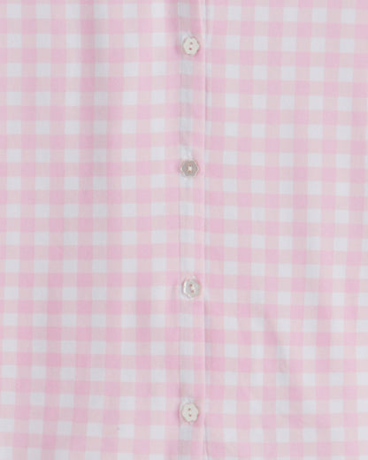 Draper James Pink Gingham Scallop Sara Pajama Set in Pink Gingham