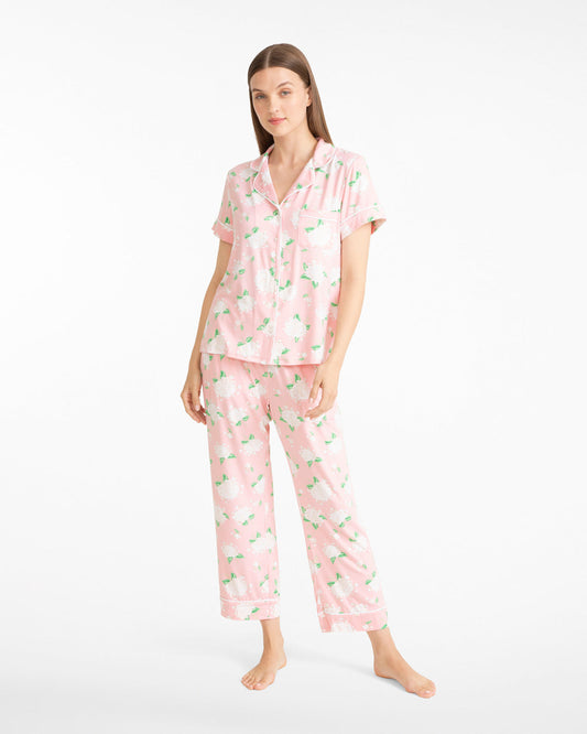 Draper James Pink Multi Linda Pajama Set in Hydrangeas