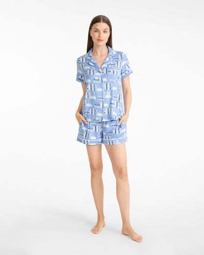 Draper James Blue Multi Sara Pajama Set in Bookstack