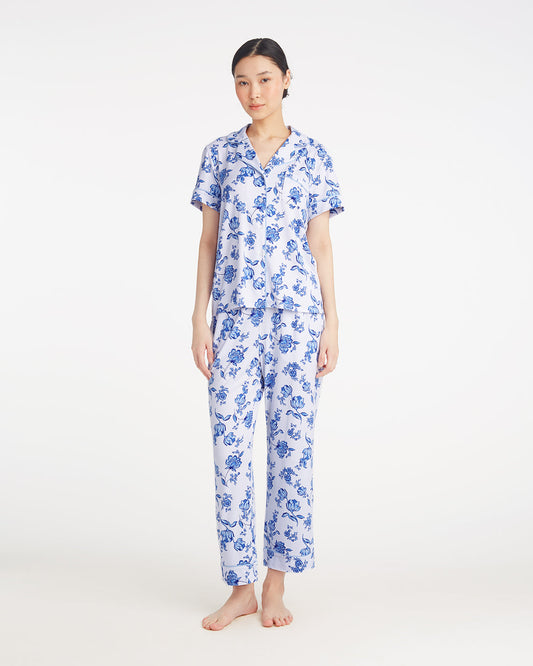 Draper James Magnolia Toile Linda Pajama Set in Magnolia Toile