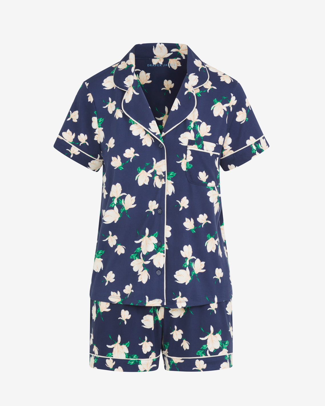Draper James Nassau Navy Multi Sara Pajama Set in Navy Magnolia