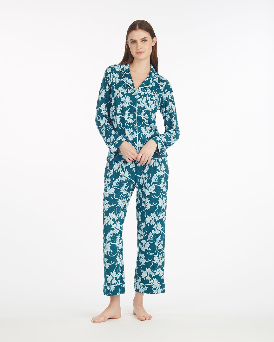 Draper James Wild Grove Long-Sleeve Linda Pajama Set in Wild Grove