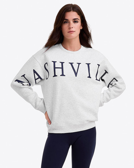 Draper James Grey Nashville Crewneck Sweatshirt in Grey