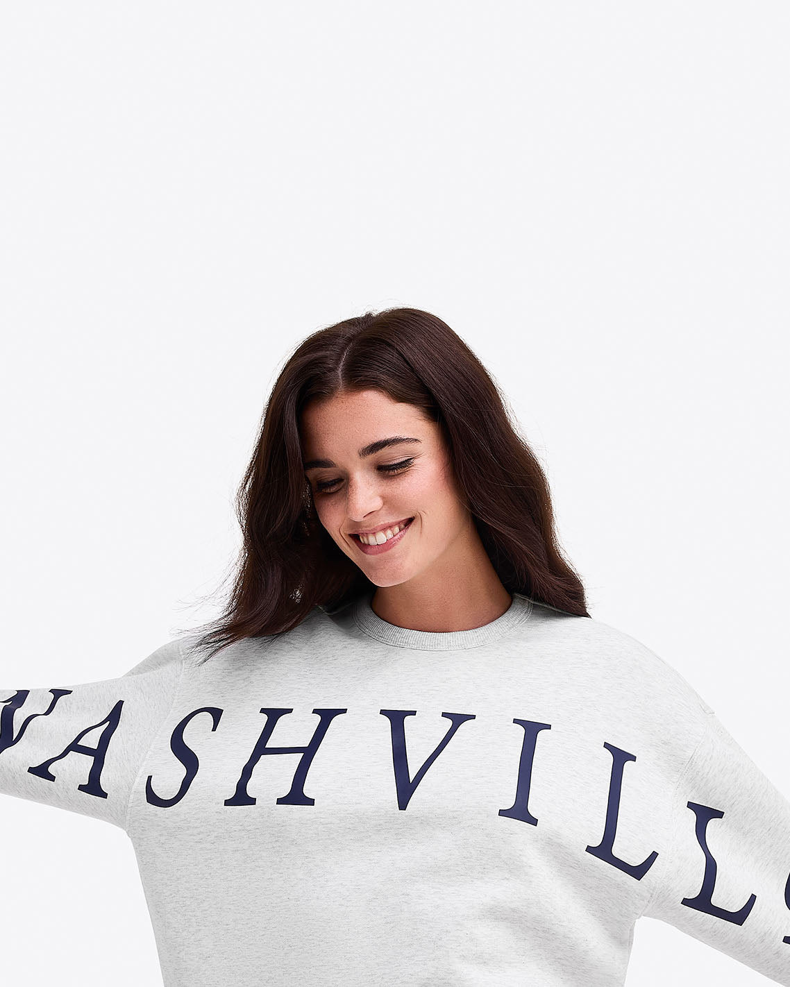 Draper James Grey Nashville Crewneck Sweatshirt in Grey